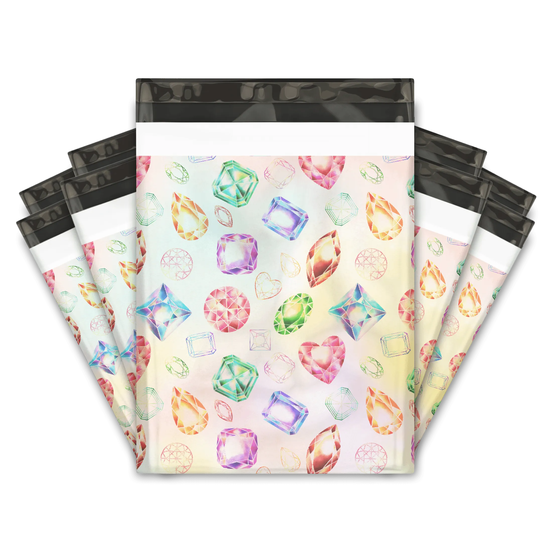 10x13 Gems & Diamonds Designer Poly Mailers Shipping Envelopes Premium Printed Bags