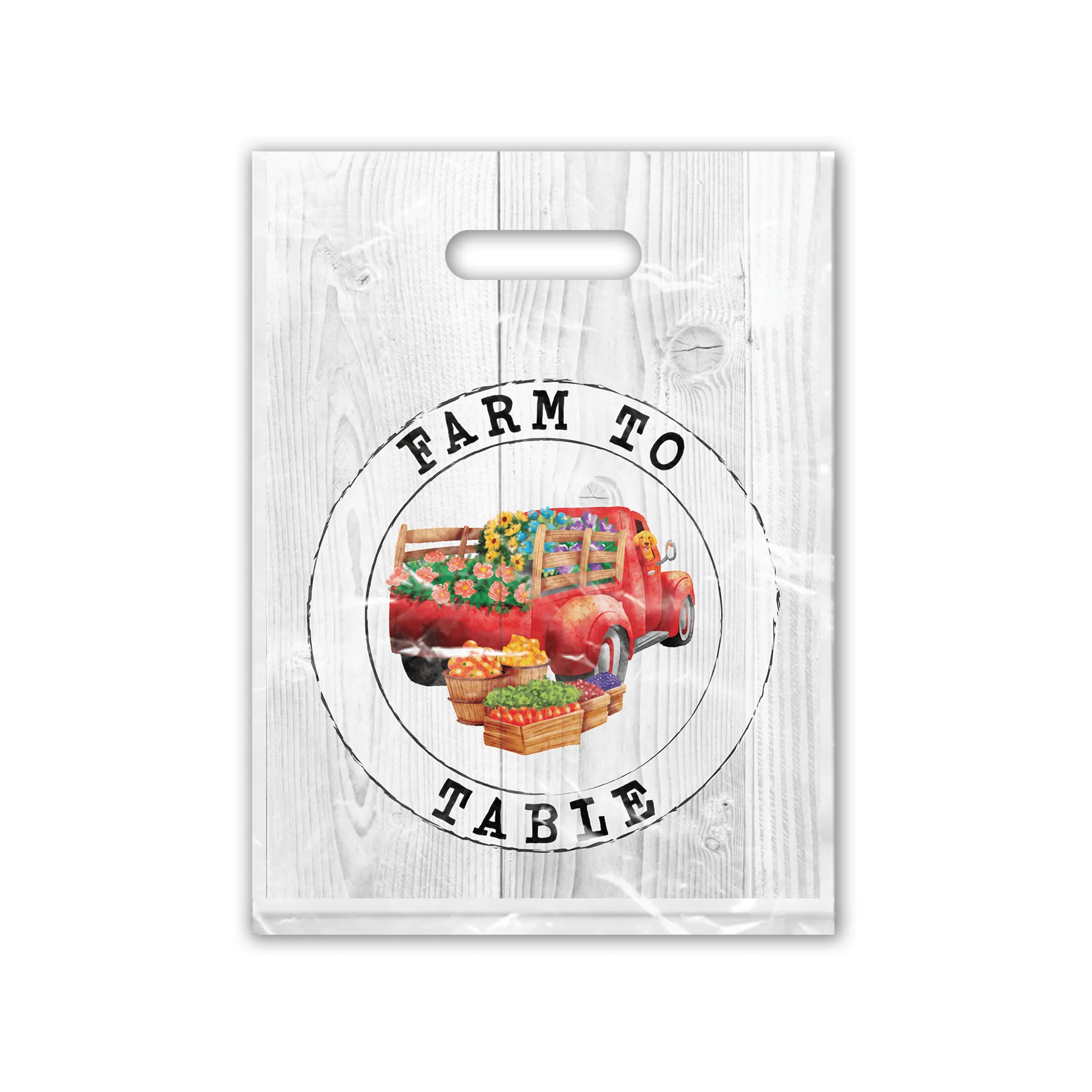 12x15 Farmer's Market Designer Poly Plastic Merchandise Bags Premium Printed Bags