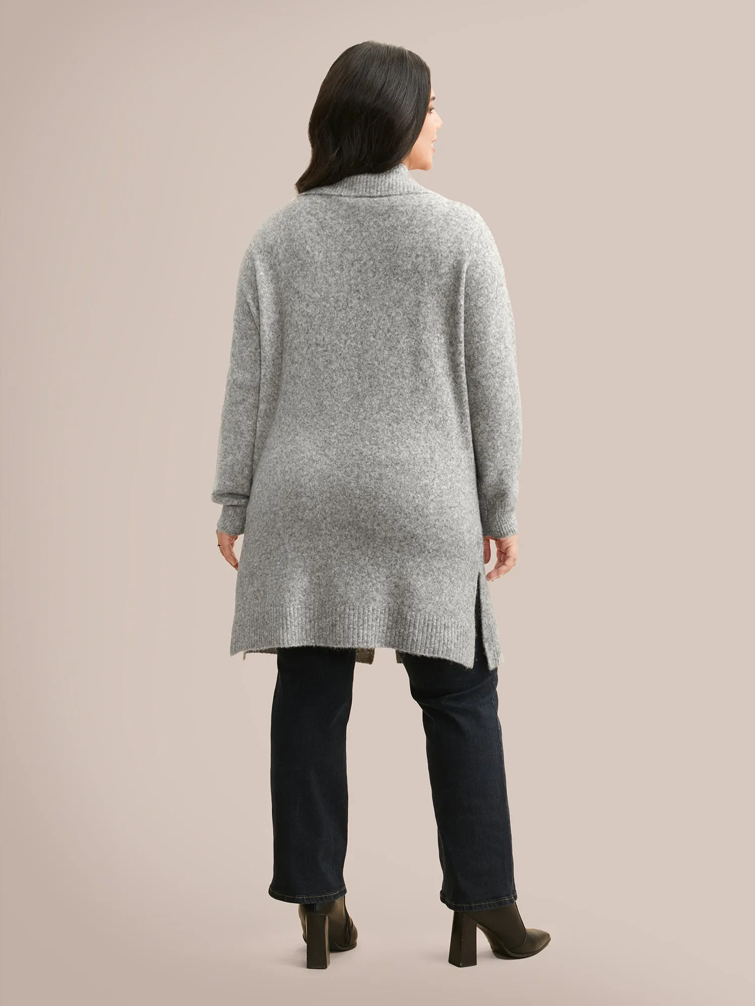 Airy Cozy Lapel Collar Pocket Wool Cardigan