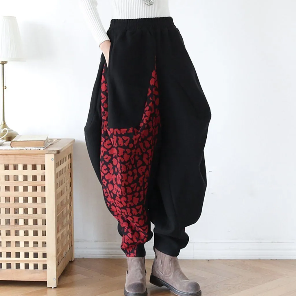 Babakud Women Winter Woolen Retro Harem Pants