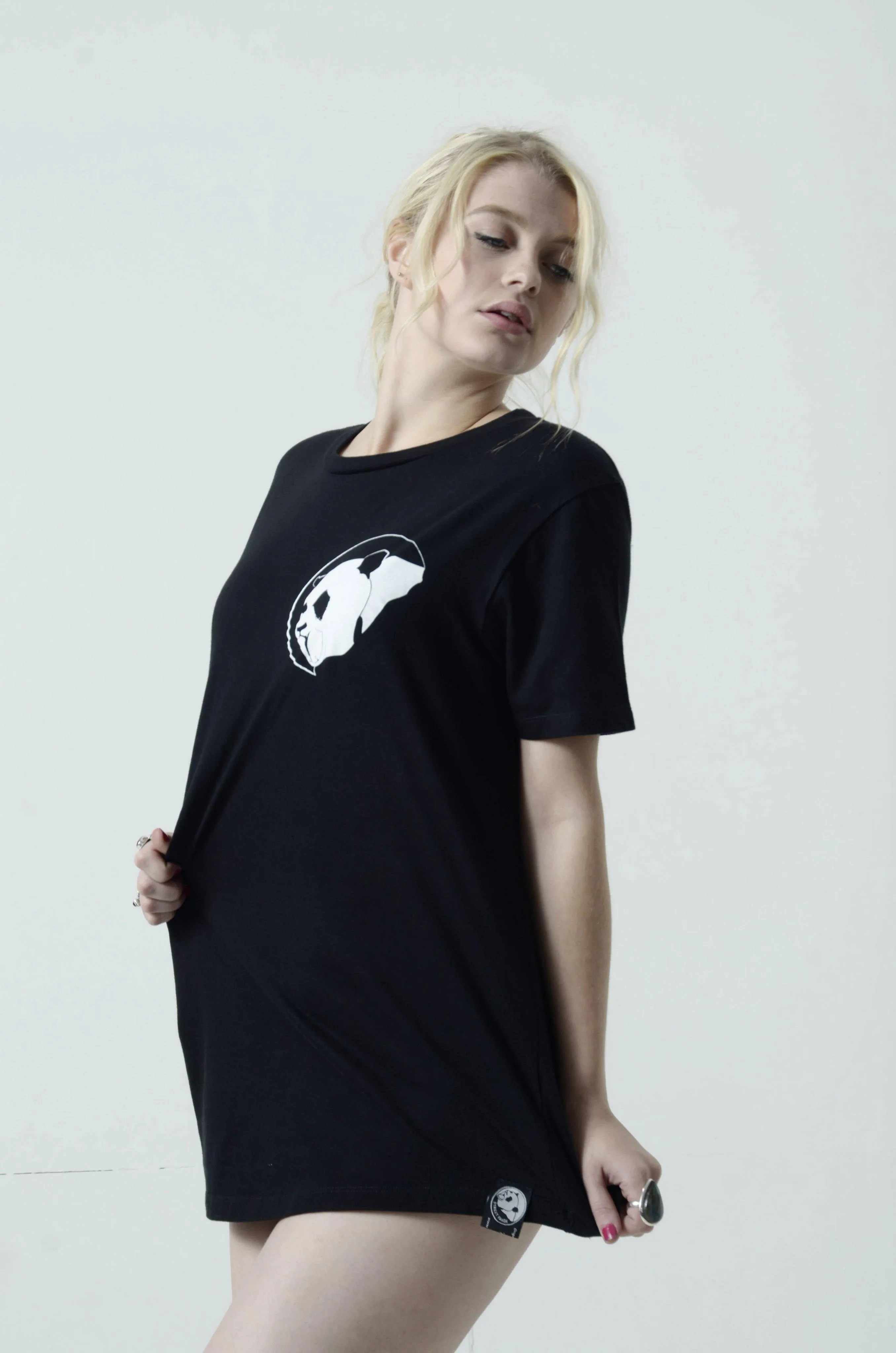 Black Classic Panda Long Tee