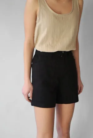 BLACK STRETCH TWILL SHORTS