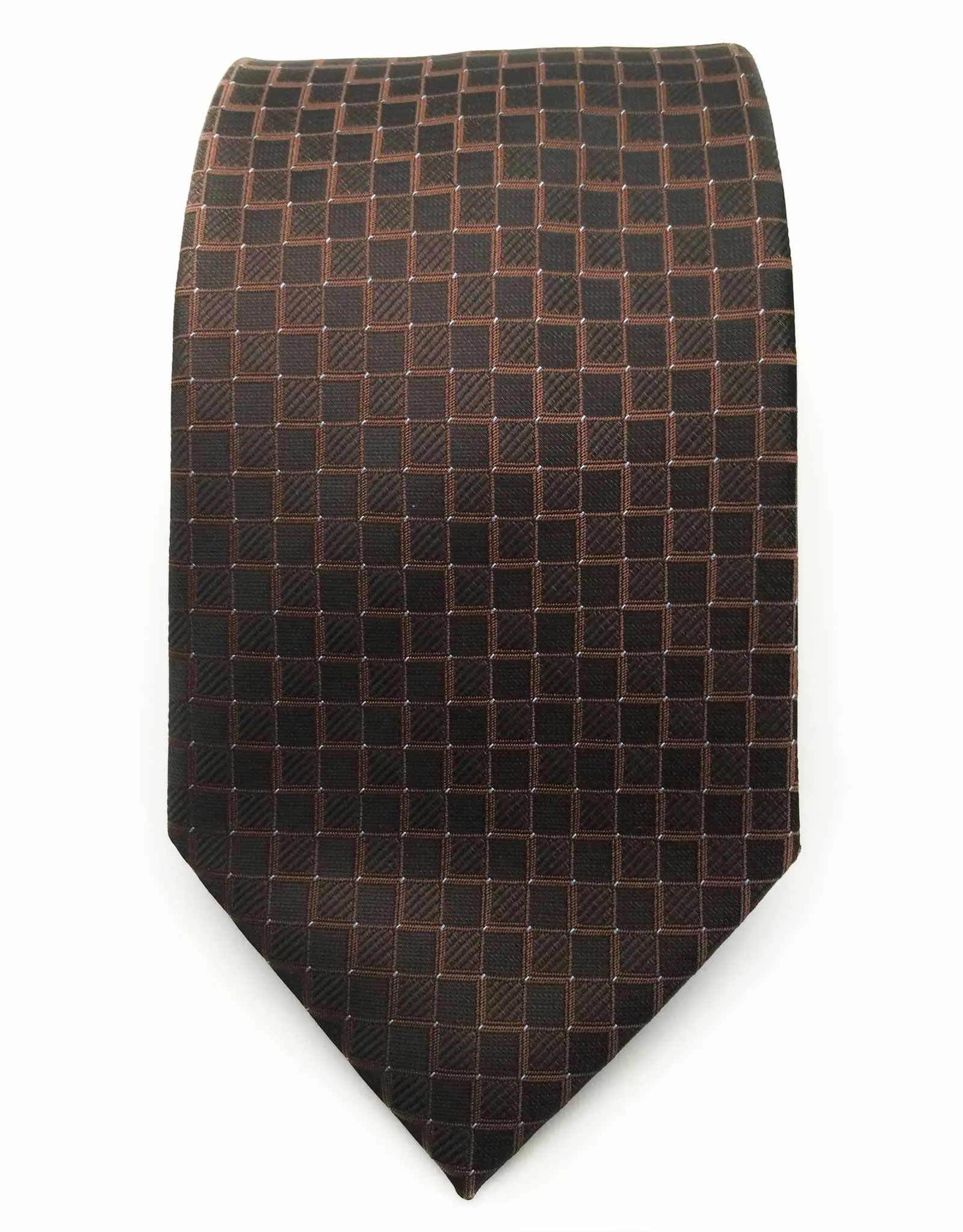 Brown Necktie with Squares