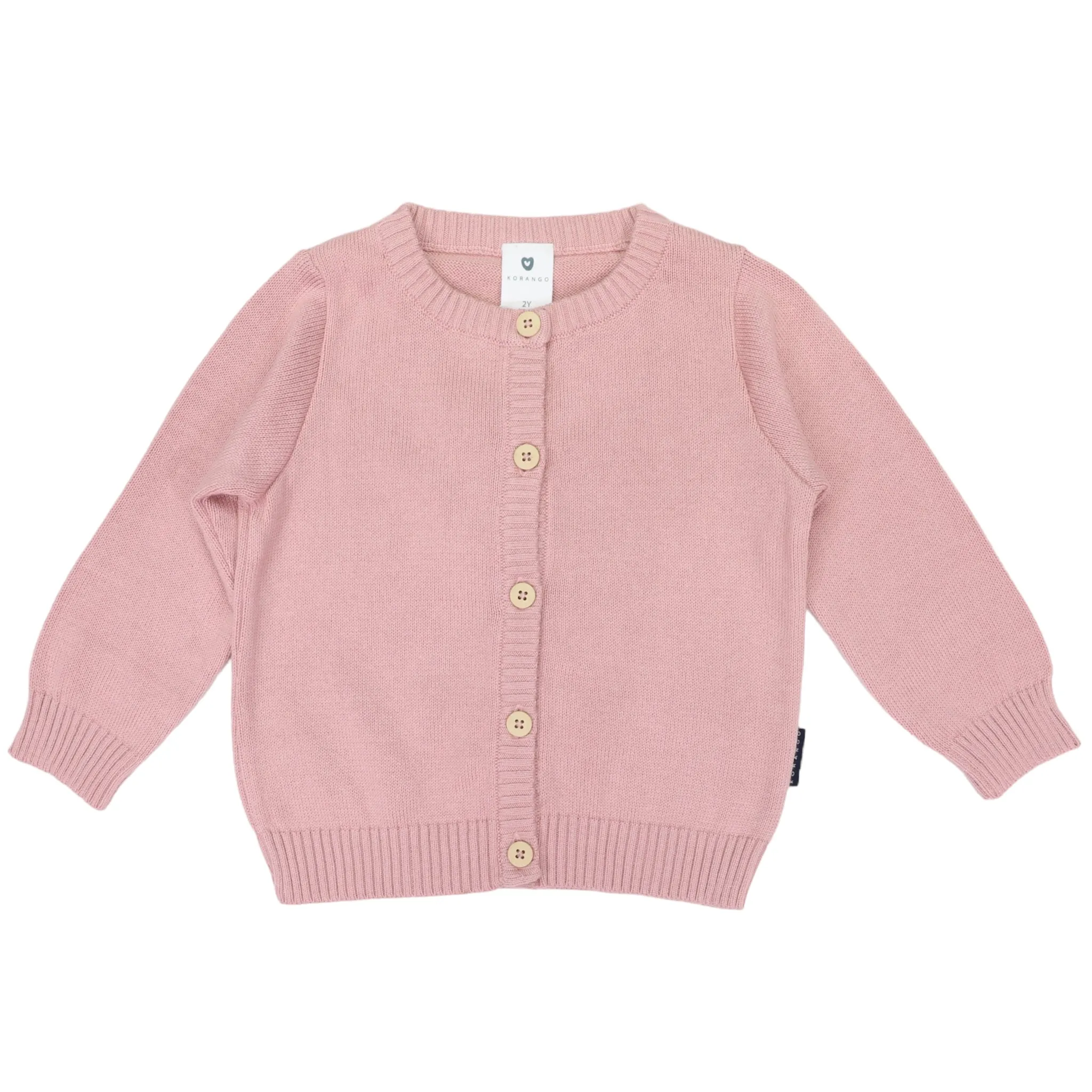 Cardigan with Korango Engrave Buttons Dusty Pink