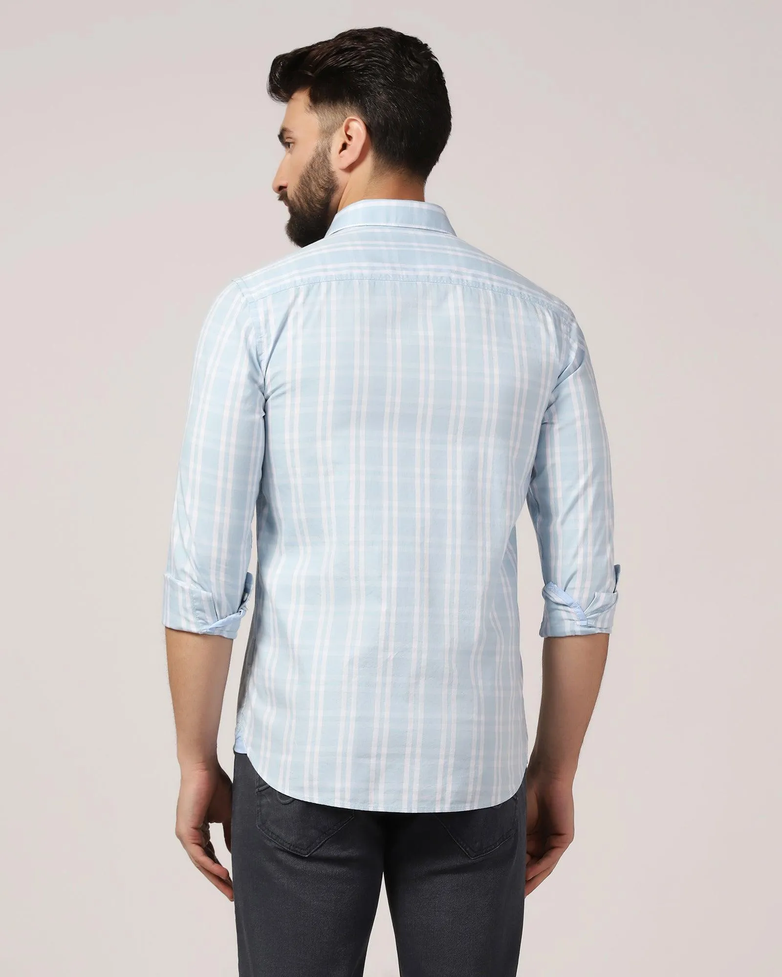 Casual Blue Check Shirt - Meyer