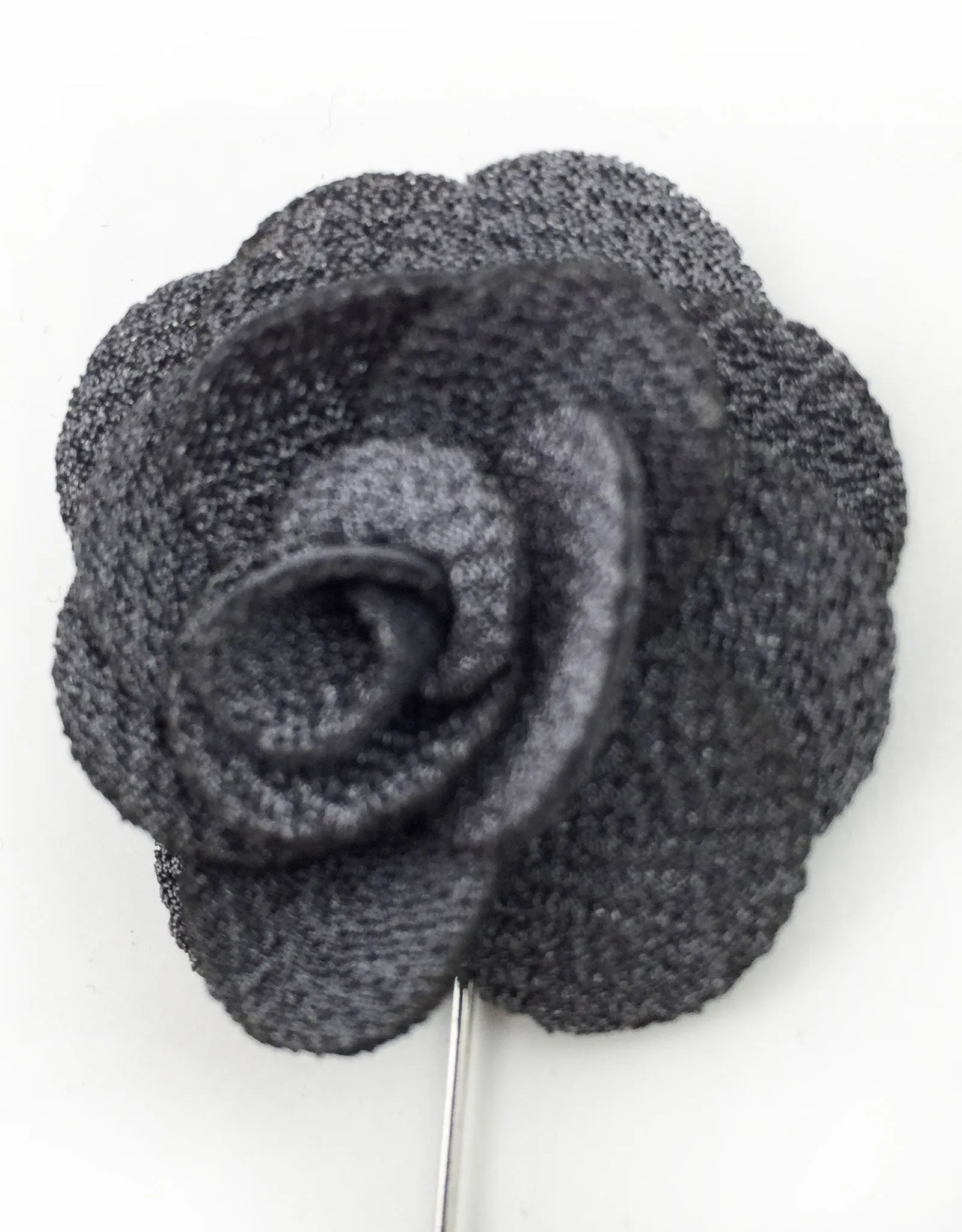 Charcoal Gray Lapel Flower Pin