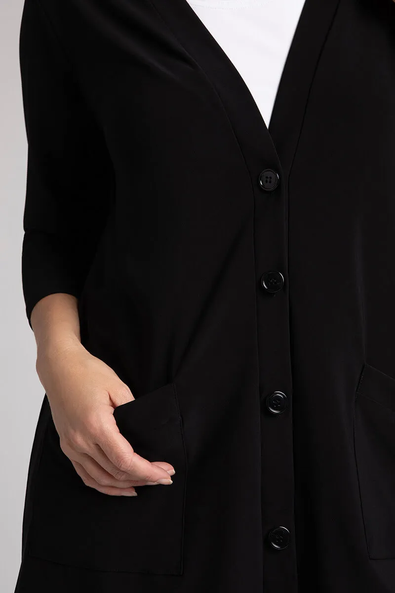 Classic Button Cardigan | Black