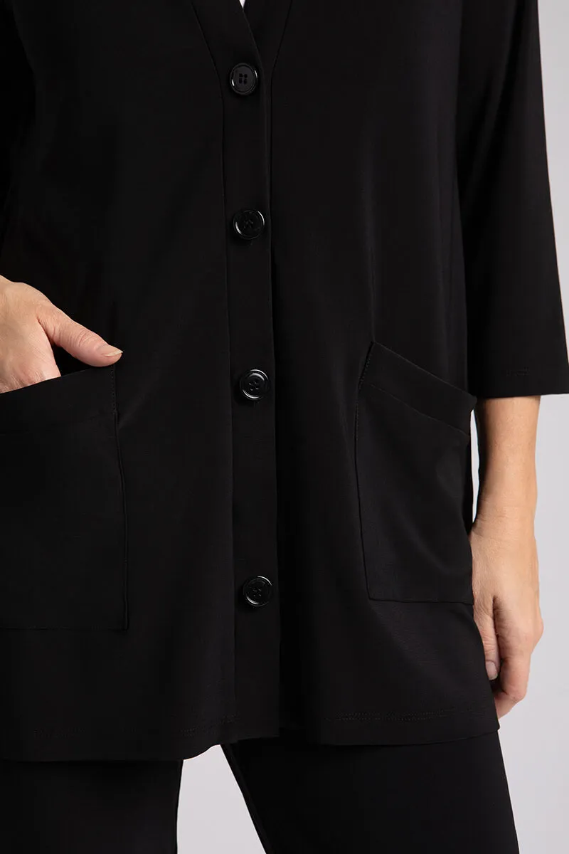 Classic Button Cardigan | Black