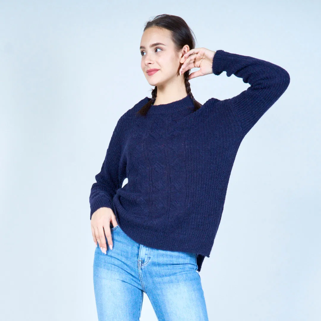 Classic cable knit sweater wholesale