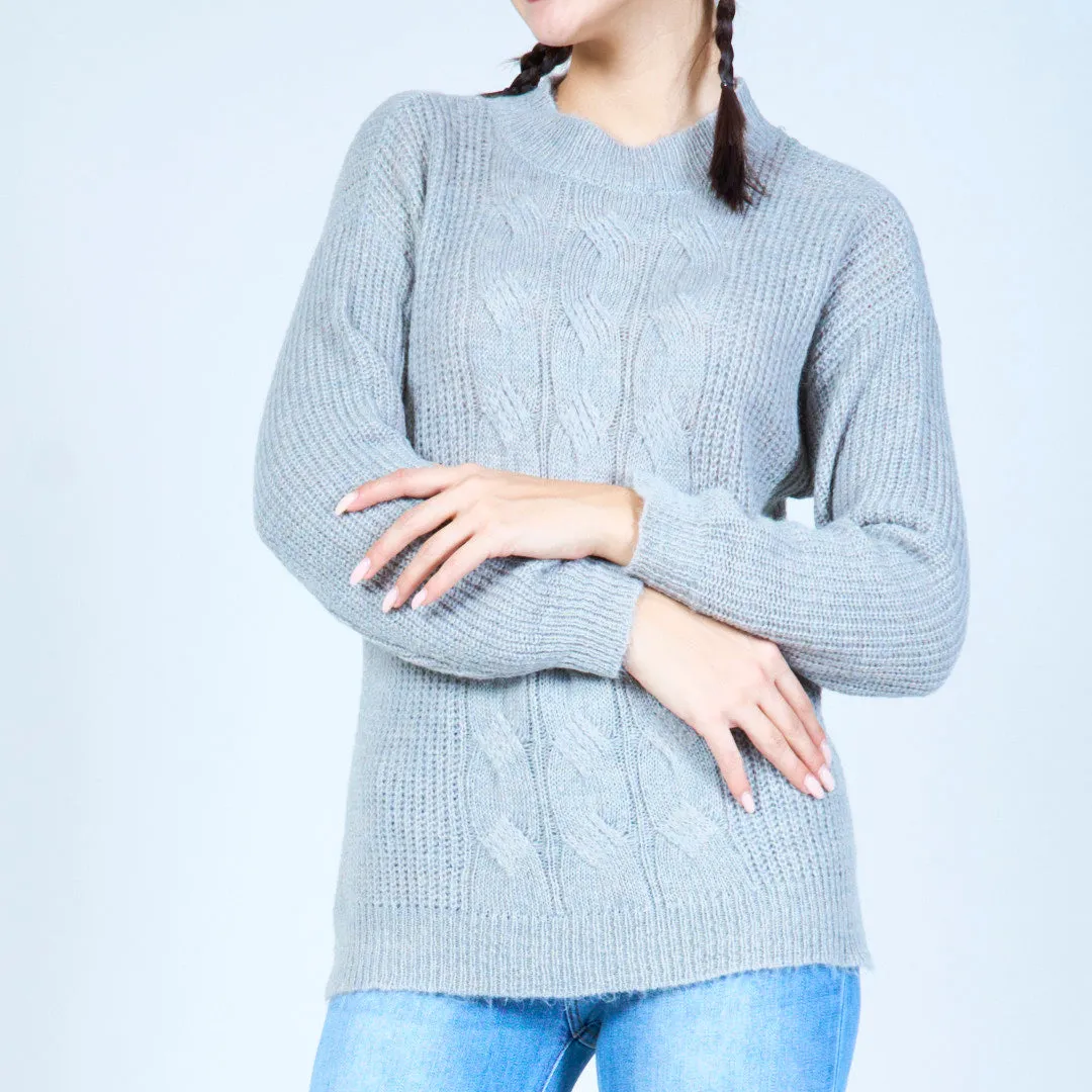 Classic cable knit sweater wholesale