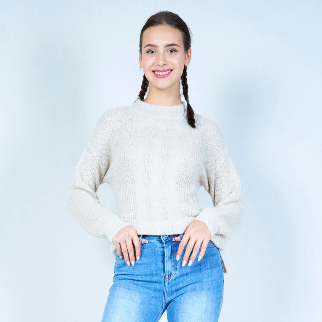 Classic cable knit sweater wholesale