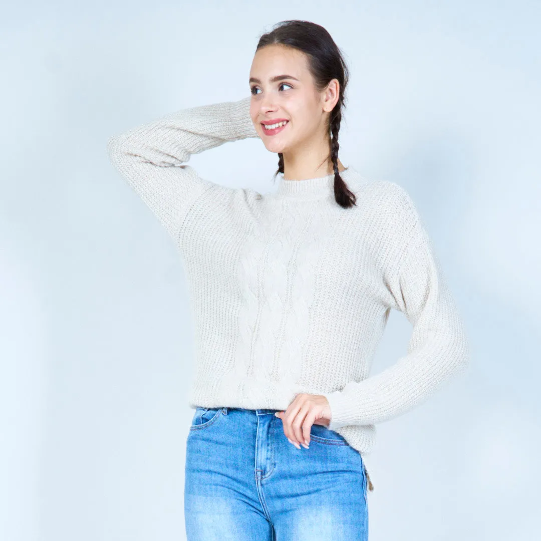 Classic cable knit sweater wholesale