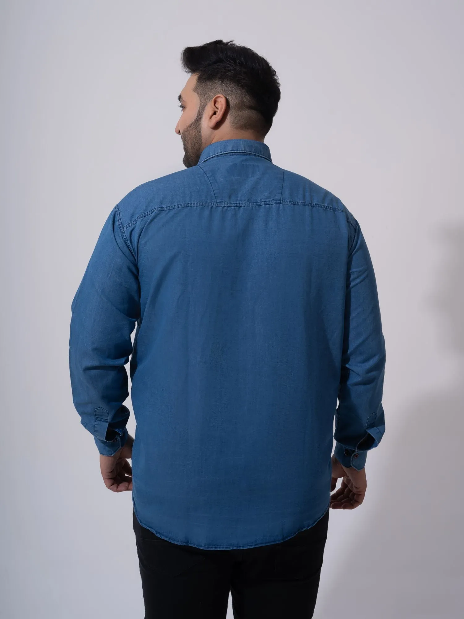 Classic Denim Cotton Plus Size Shirt