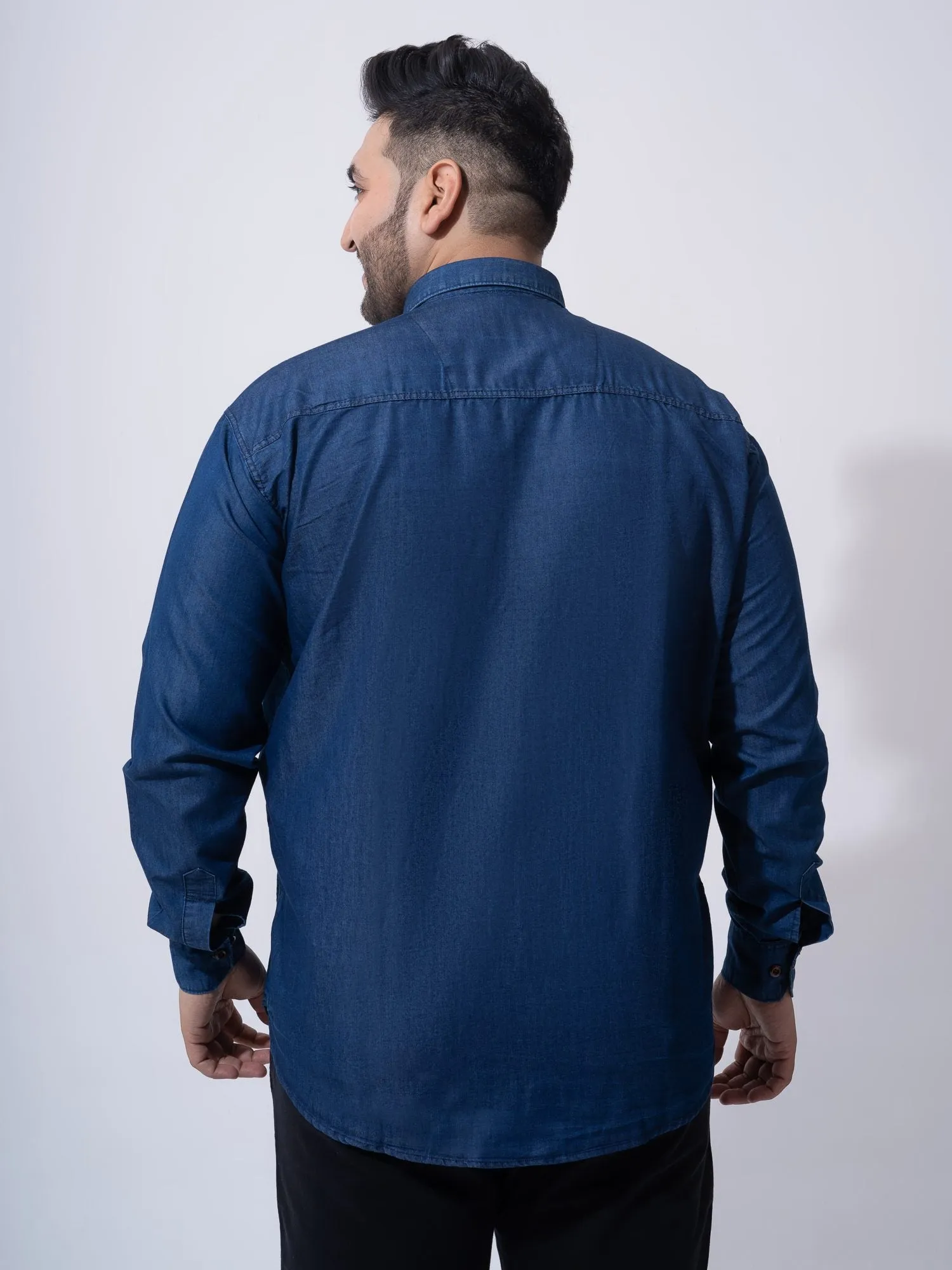 Classic Denim Cotton Plus Size Shirt