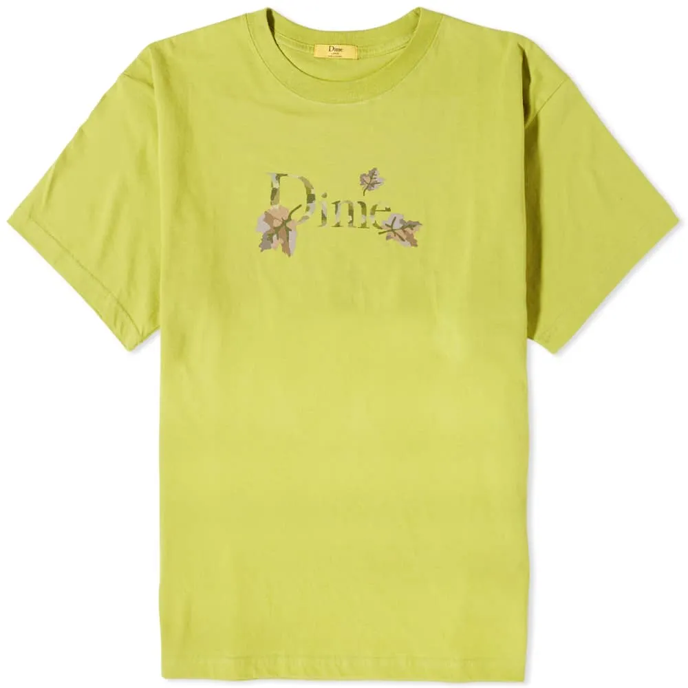 Classic T-shirt Dime with leaves, olive