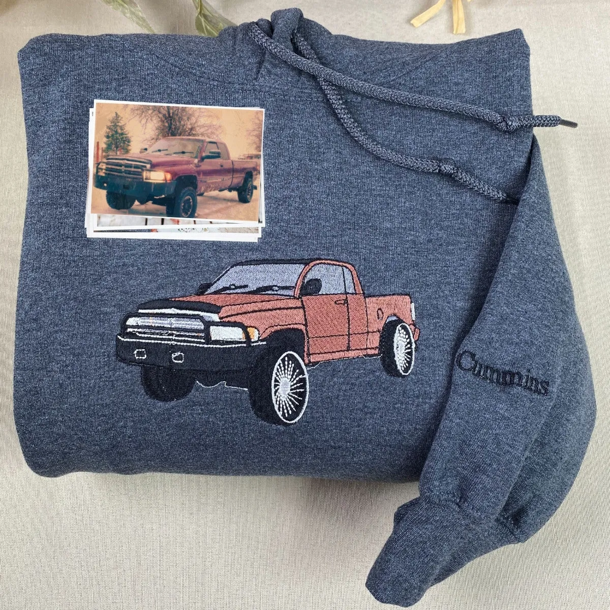 Custom Car from Photo, Embroidered Sweatshirt, Hoodie, Car Guy Gifts