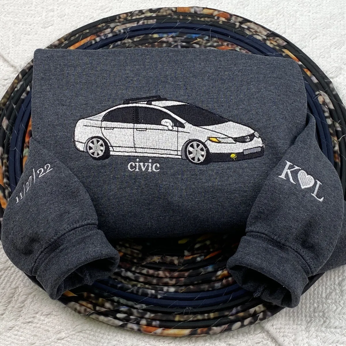 Custom Car from Photo, Embroidered Sweatshirt, Hoodie, Car Guy Gifts