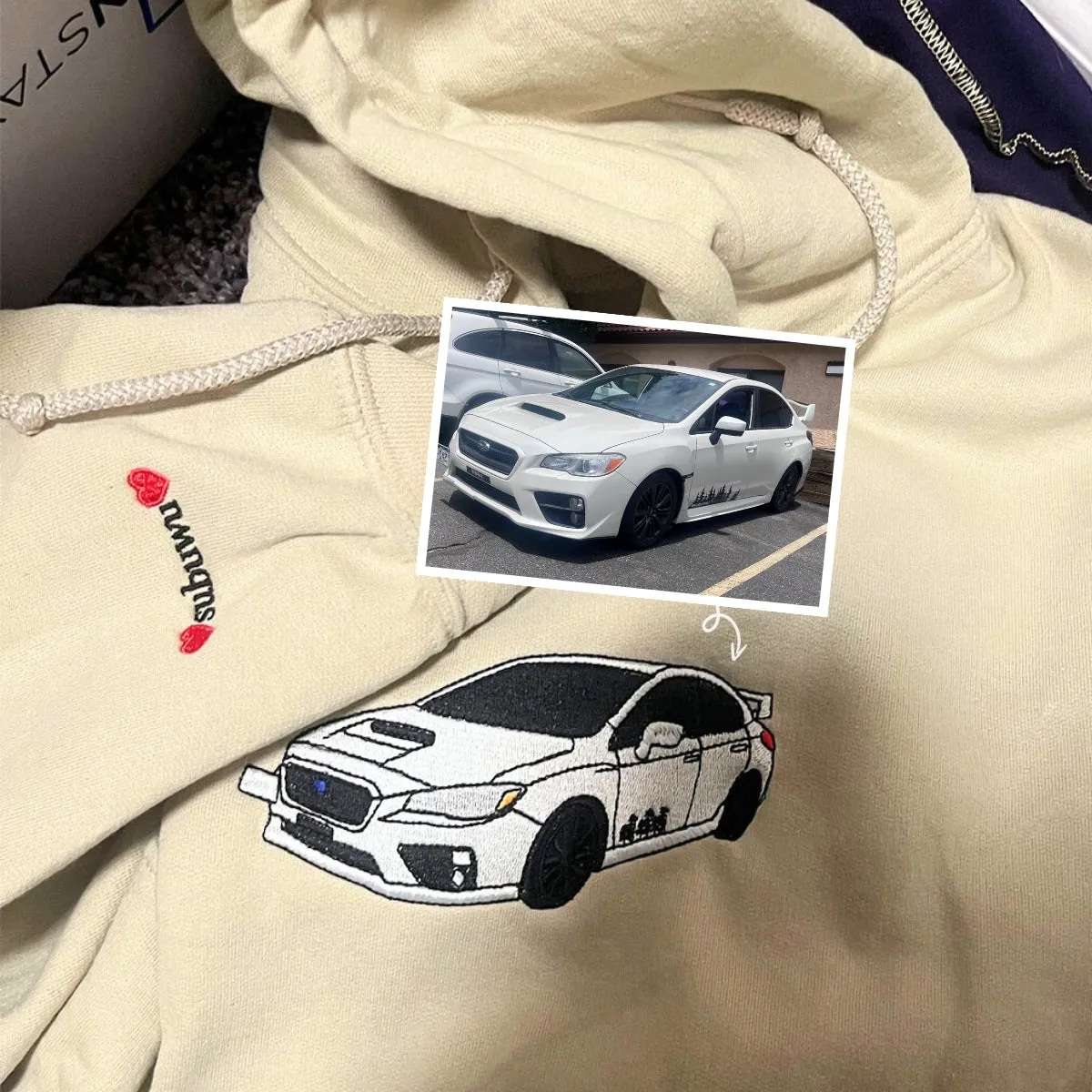 Custom Car from Photo, Embroidered Sweatshirt, Hoodie, Car Guy Gifts