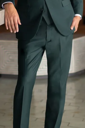 Dark Green Slim Fit Suit Pants