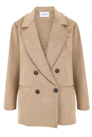 Forza Knitted 100% Merino Blazer Beige