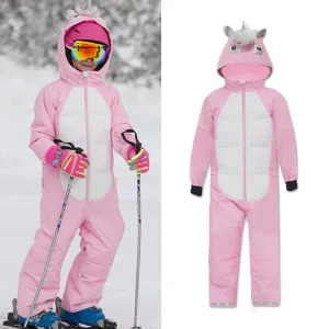 Girls Unisex Waterproof Winter Animal Friendly One Piece Jumpsuit Snowsuits