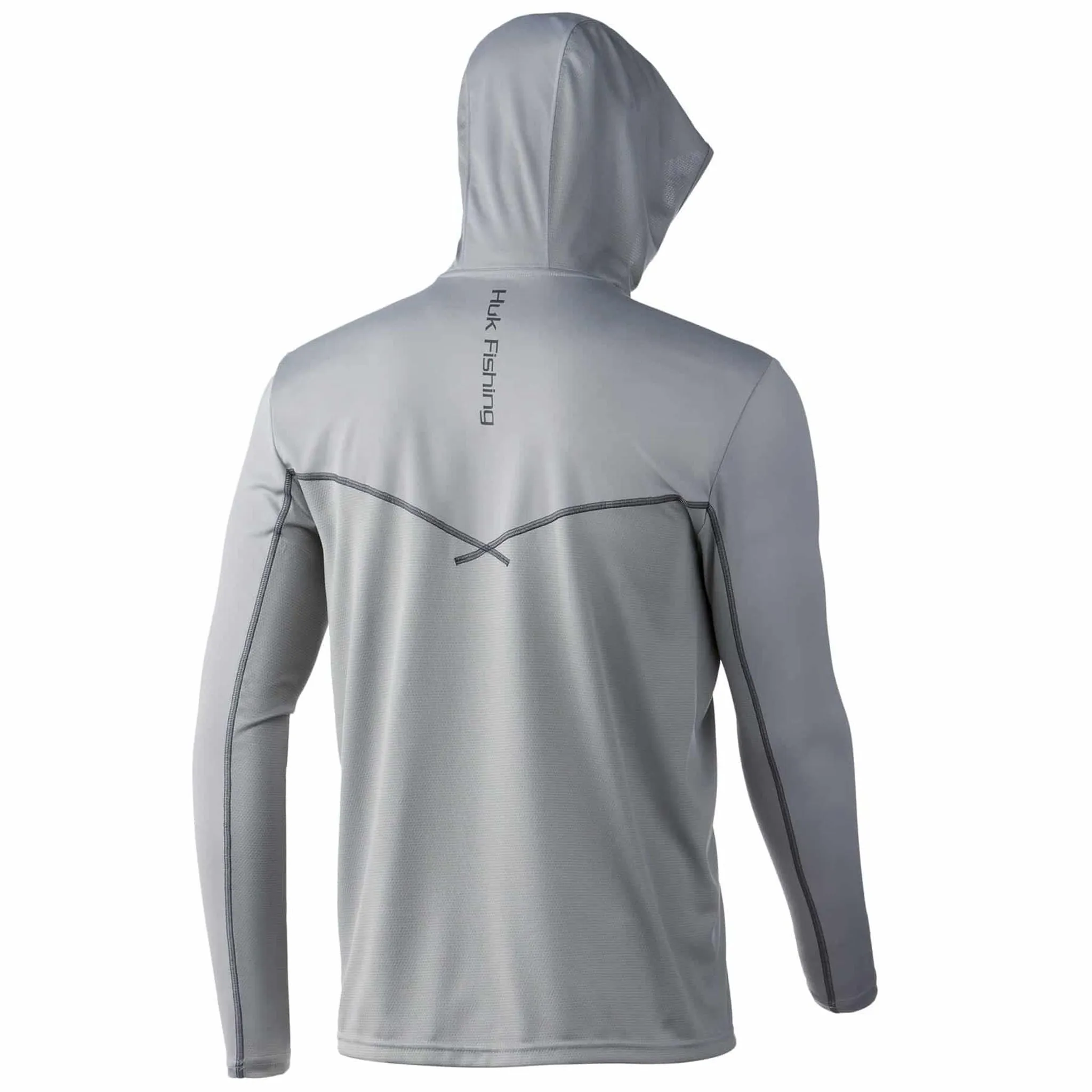 HUK Icon X Running Lakes Hoodie Overcast Light Grey