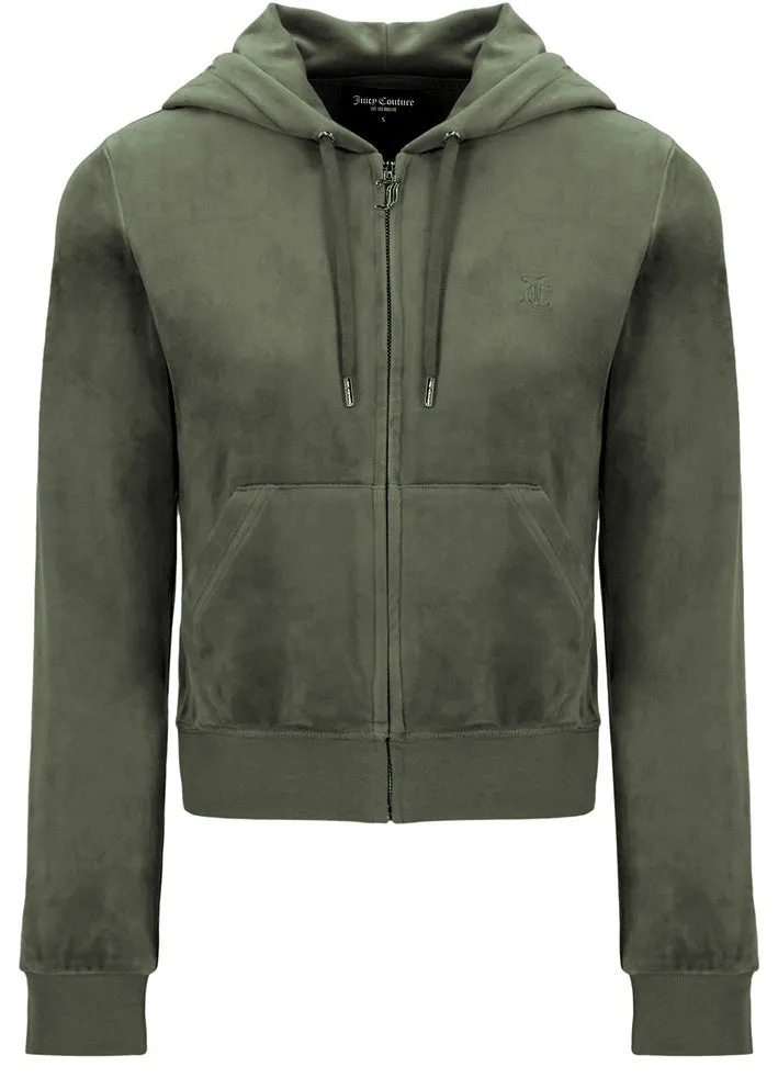 Juicy Couture Robertson Classic Velour Hoodie - Dark Moss