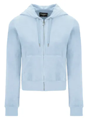 Juicy Couture Robertson Classic Velour Hoodie - nantucket breeze blue