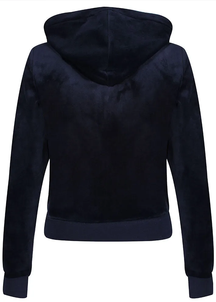 Juicy Couture Robertson Classic Velour Hoodie - night sky