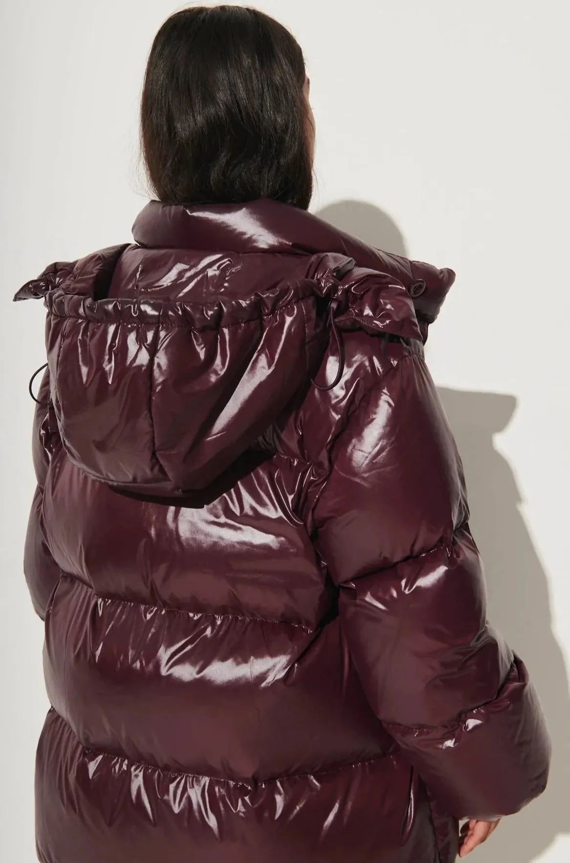 Long Puffer, Bordeaux/Black