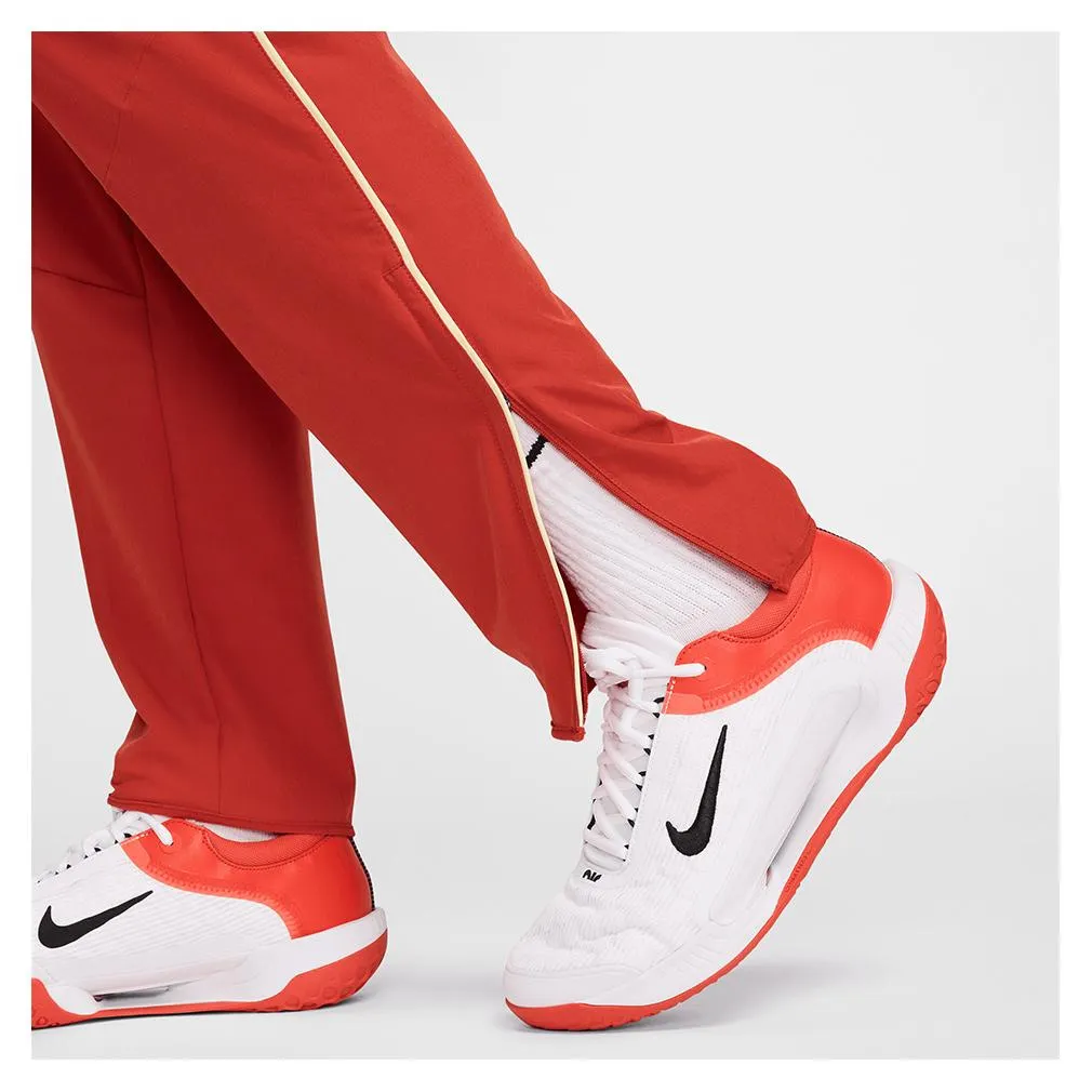 Mens Dri-Fit Advantage Tennis Pants Dragon Red and White