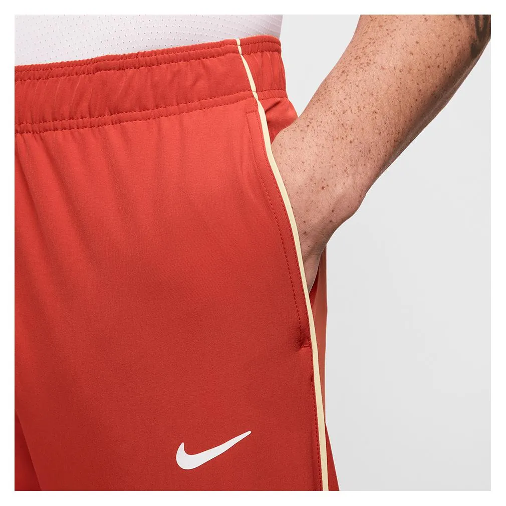 Mens Dri-Fit Advantage Tennis Pants Dragon Red and White