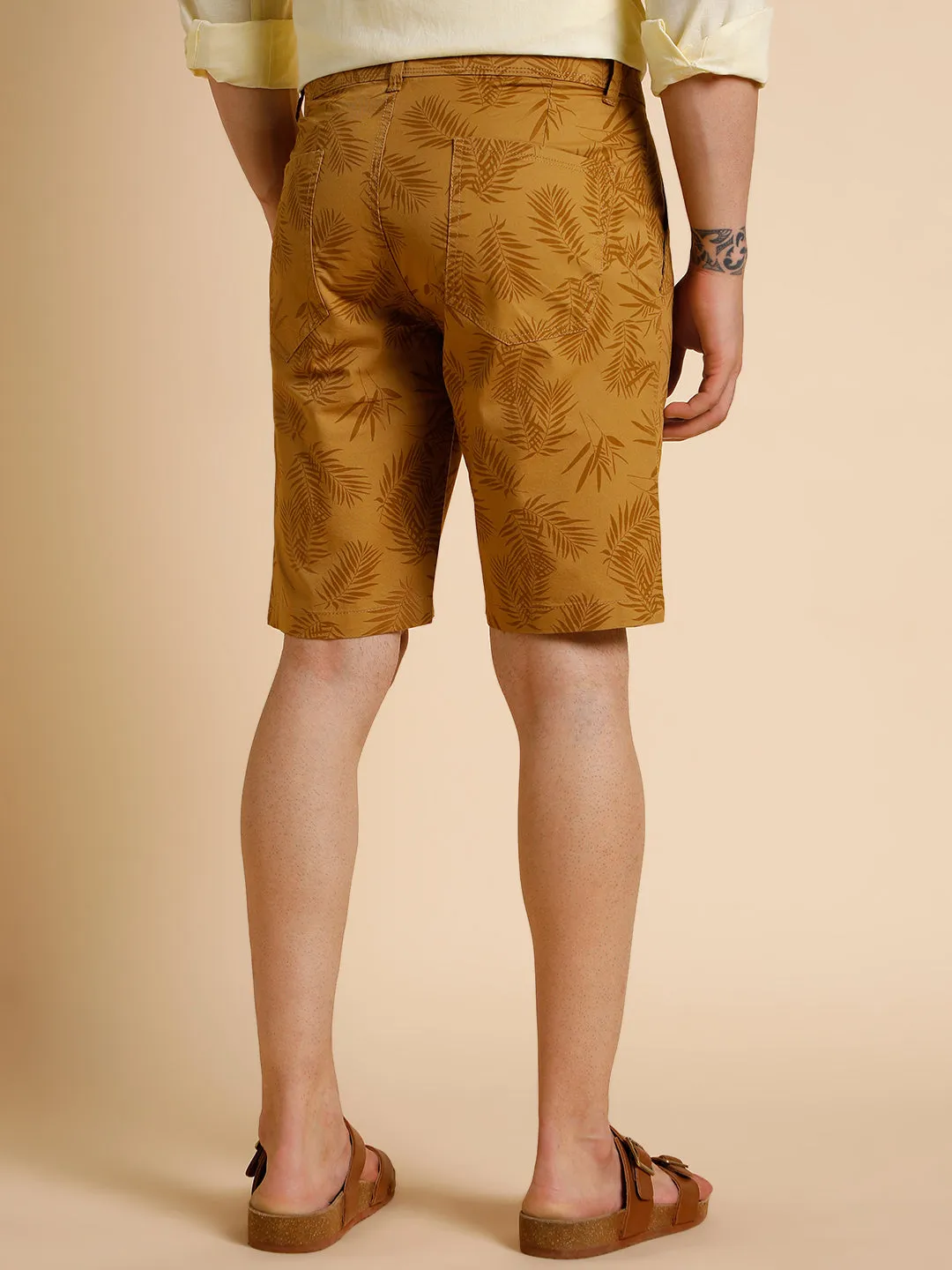 Men's Khaki Cotton Shorts