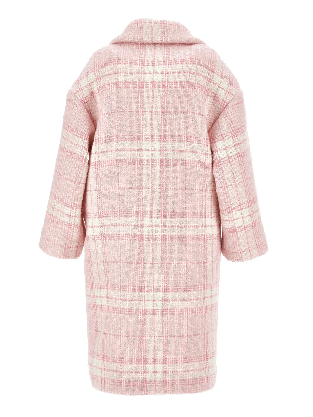 MONNALISA Pink Tartan bouclé coat for girl-17B109