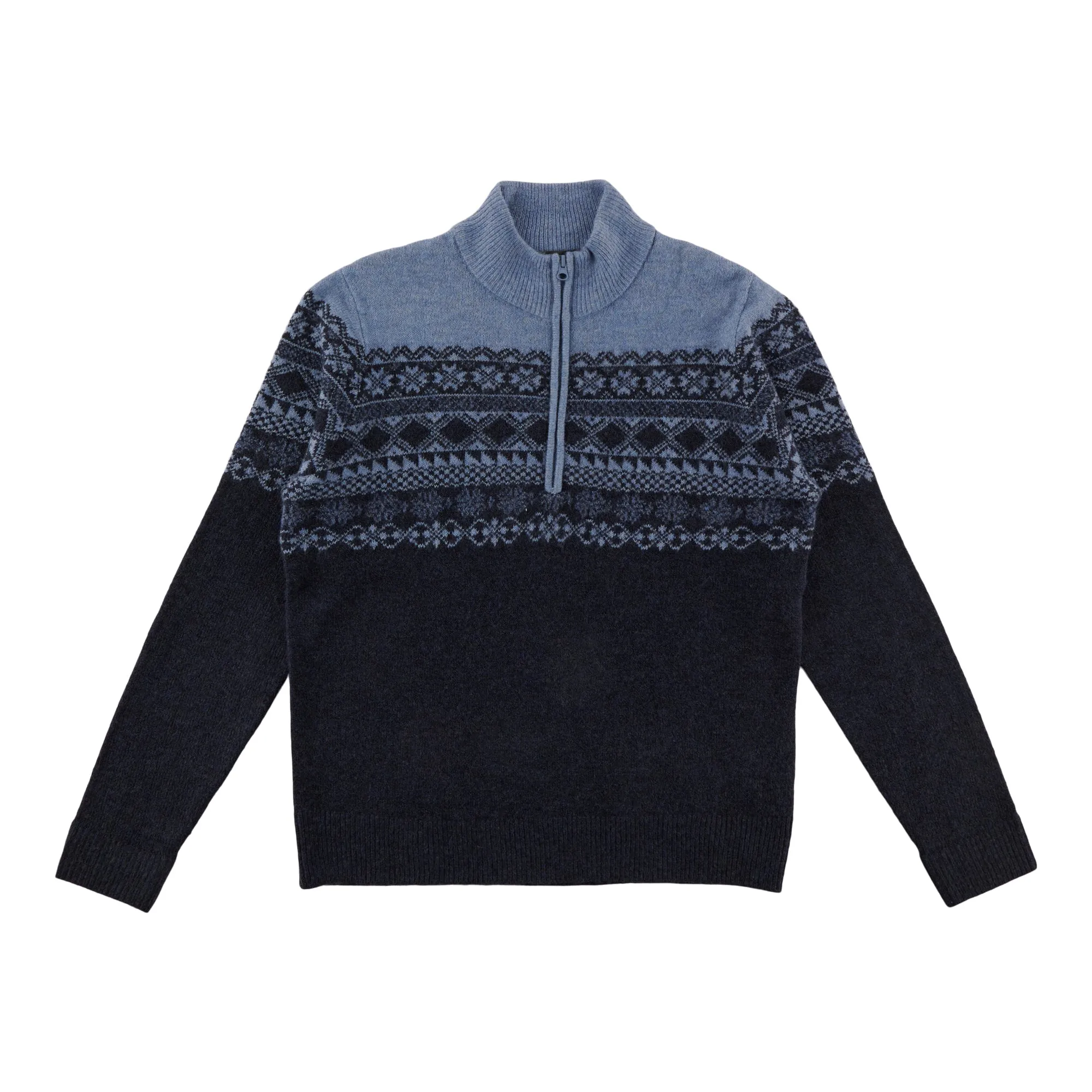 Mountain Ridge Men's Half-Zip Fairisle Mock-Neck Sweater