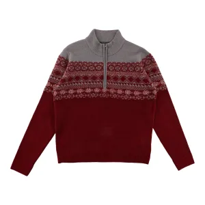 Mountain Ridge Men's Half-Zip Fairisle Mock-Neck Sweater