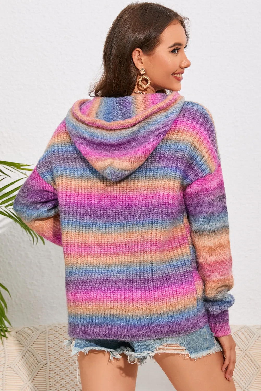 Multicolor Pocket Hooded Sweater