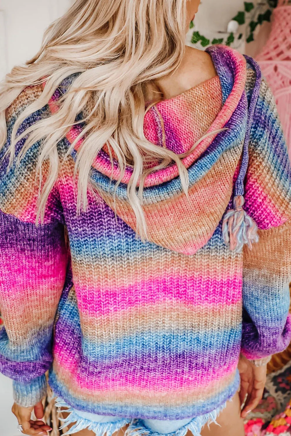 Multicolor Pocket Hooded Sweater