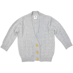 Polkadot Long Cardigan Grey