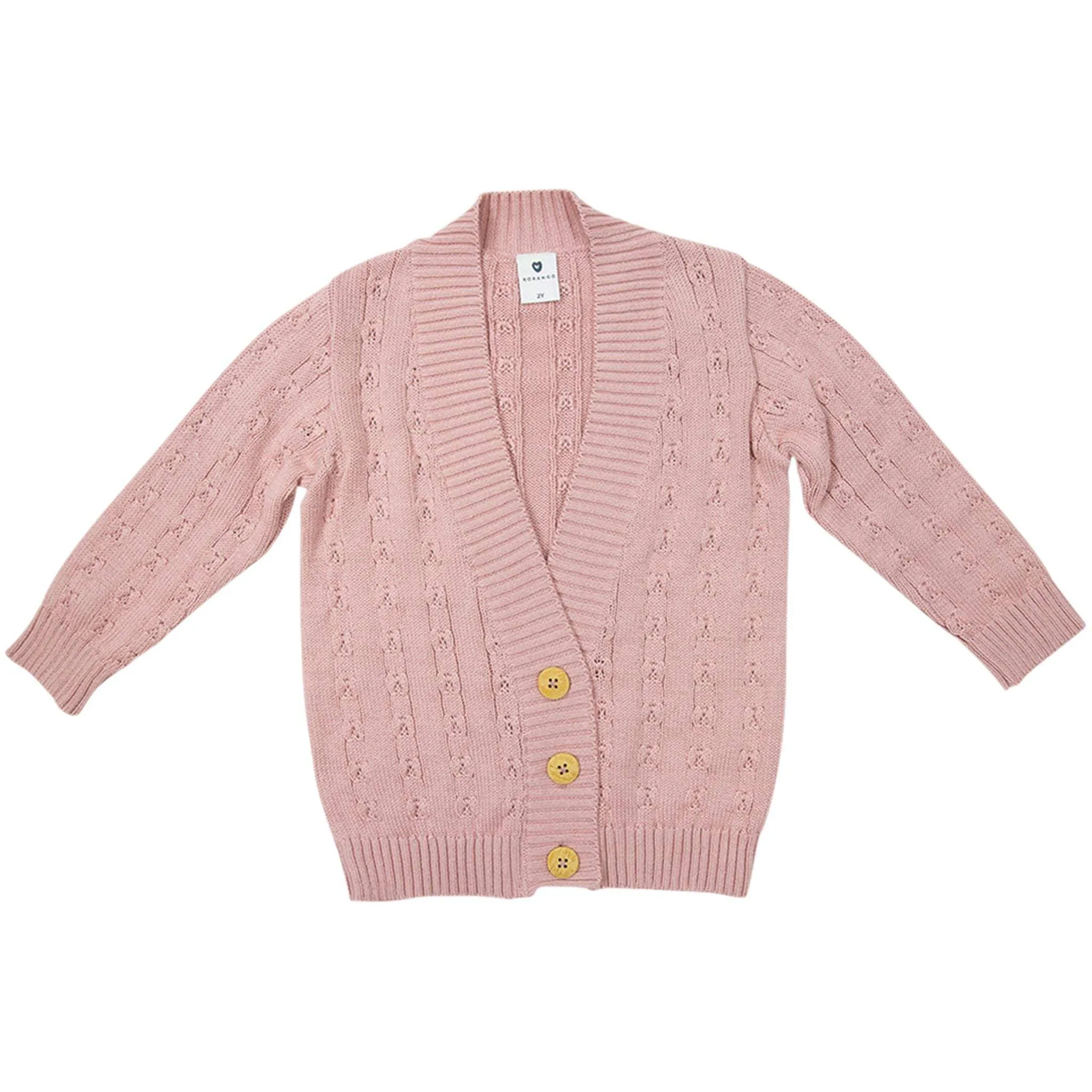 Polkadot Long Cardigan Pink