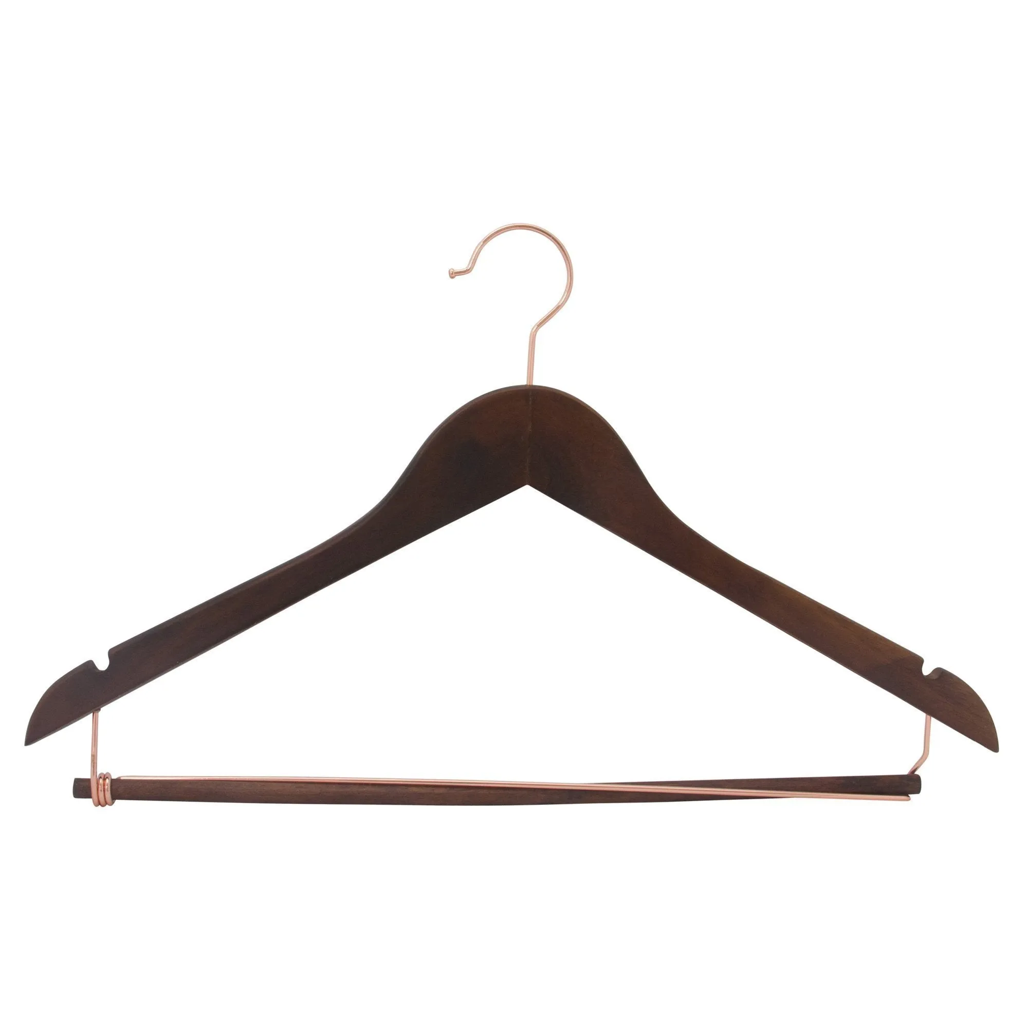 Premium Wood Suit Hangers with Locking Pants Bar