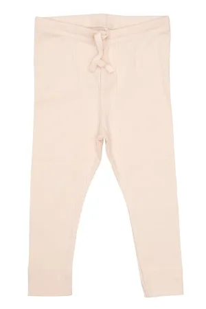 RIB JERSEY LEGGINGS W. STRING - SOFT PINK