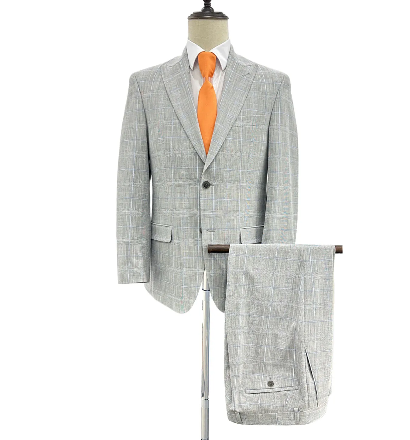 Sean John Glen Check Modern Fit Suit - Gray