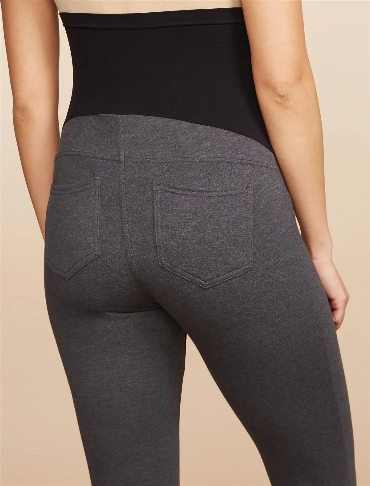 Secret Fit Belly French Terry Maternity Leggings in Charcoal