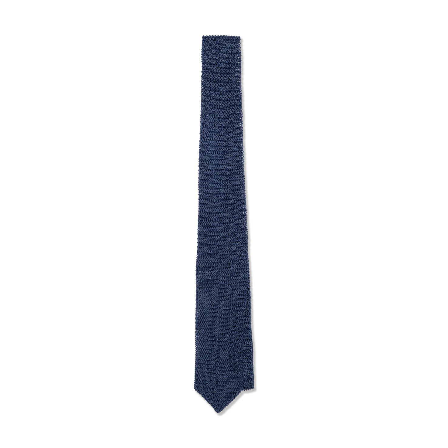 Silk Knitted Tie in Marine Blue