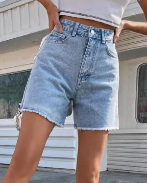 Summer High Waist Casual Chic Loose Jean Shorts