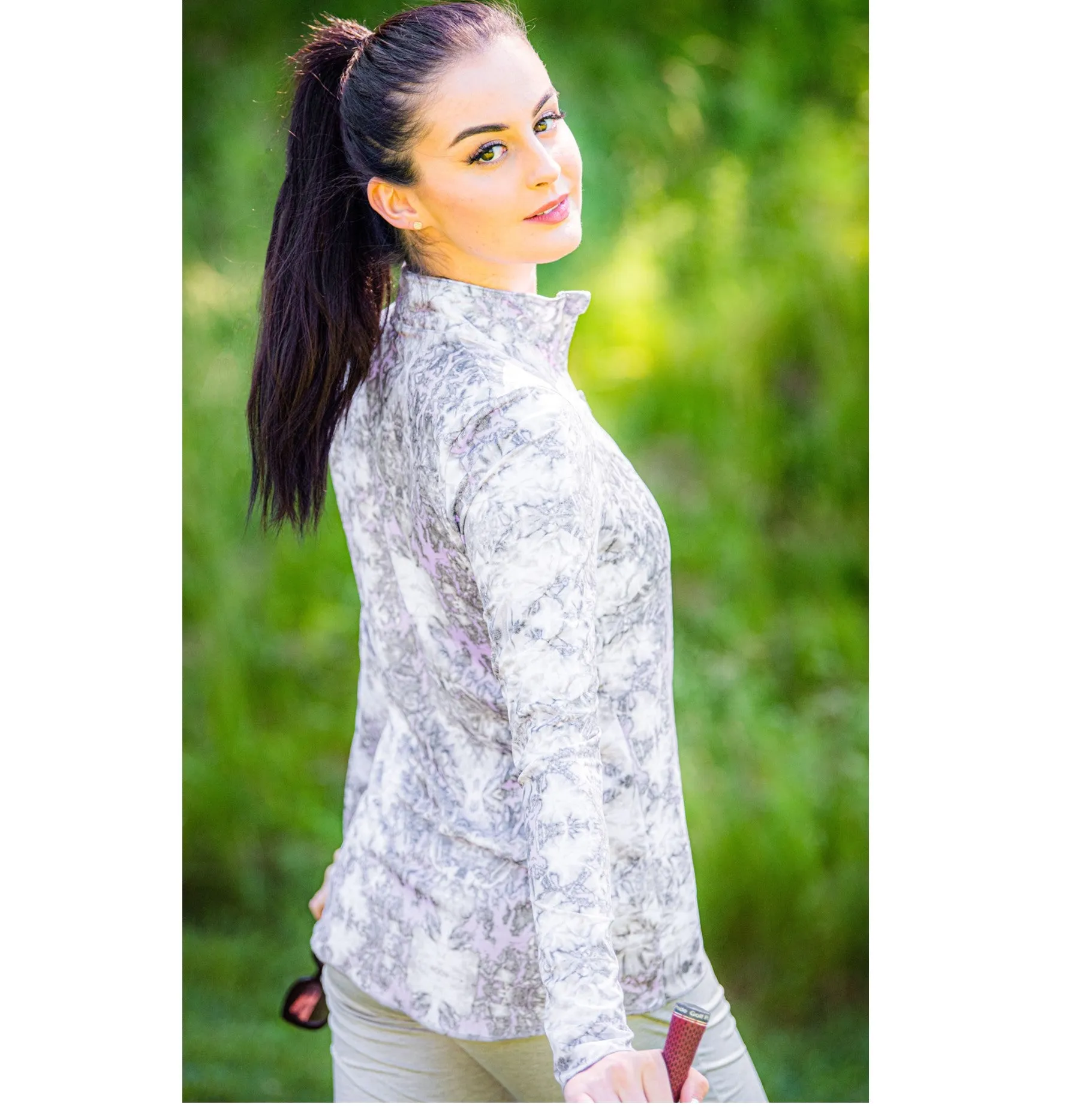 Sun Protector Half Zip Tunic - Tie Dye Lavender