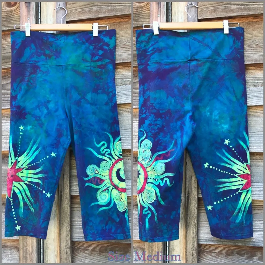 Sunrise Moon Star Batik CAPRI Pants