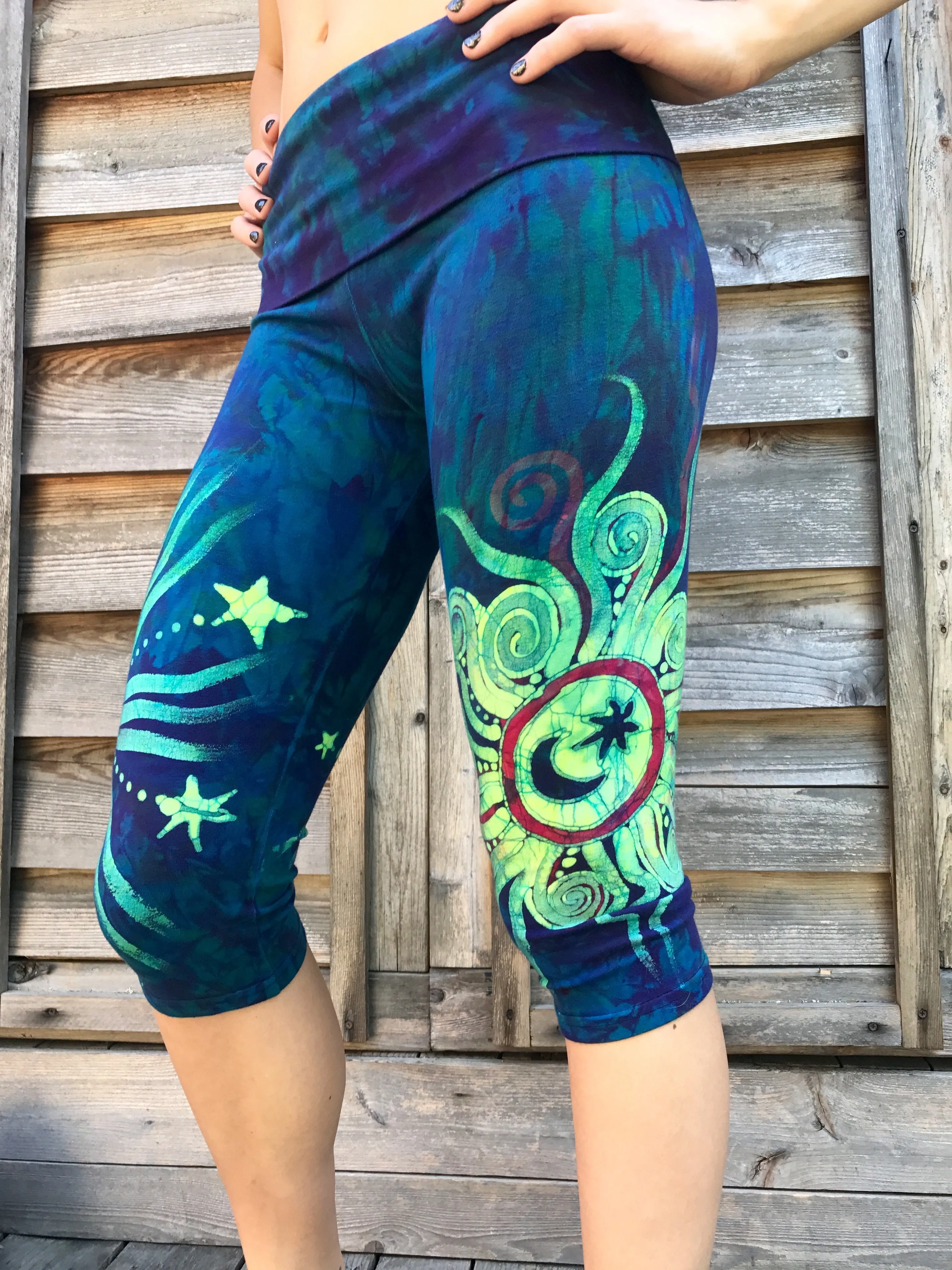 Sunrise Moon Star Batik CAPRI Pants