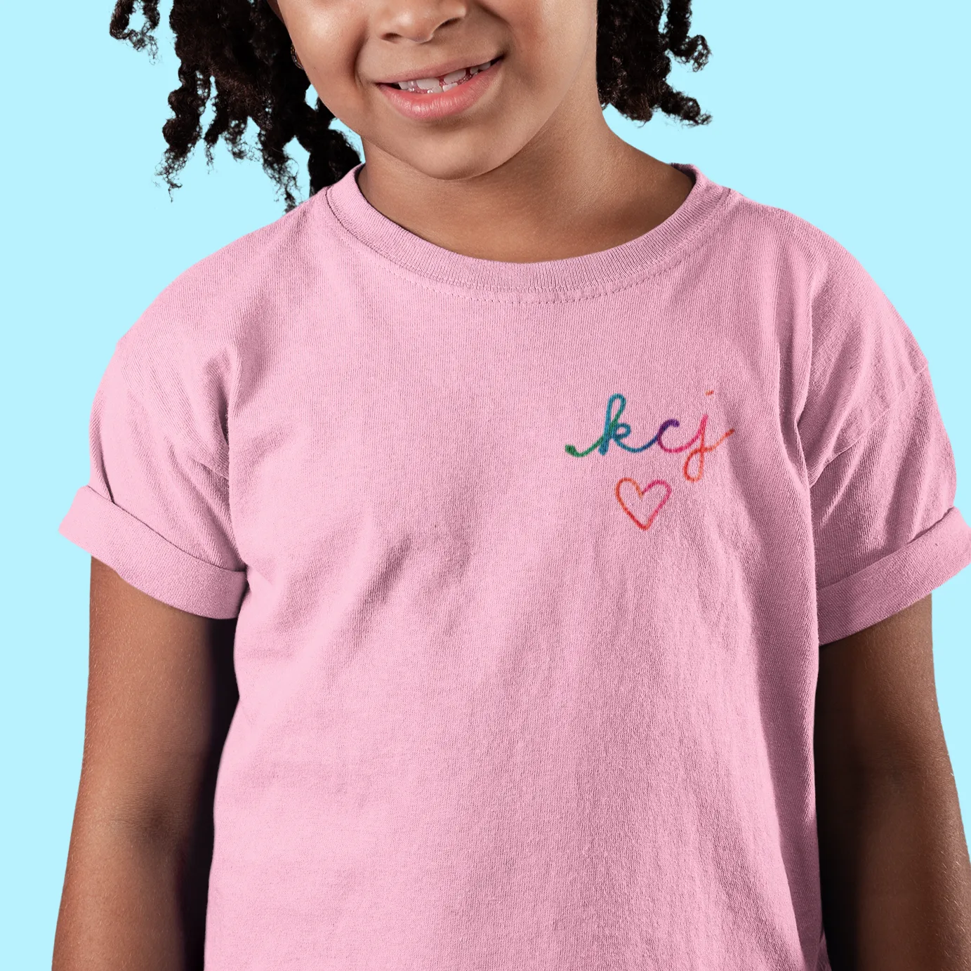 The Kids Chainstitch T-Shirt - Light Pink